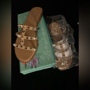 TAUPE studded sandals